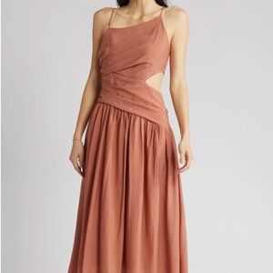 NWT Asymmetric cutout midi dress